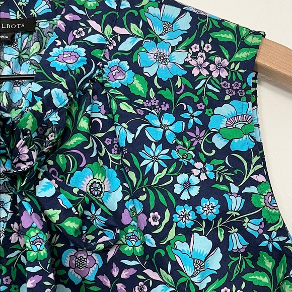 Talbots Floral Sleeveless Blouse - Blue and Green - Picture 4 of 8